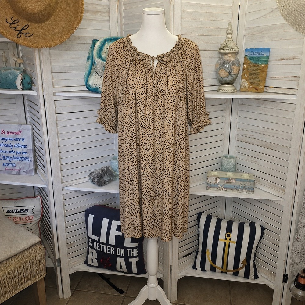 Easel Animal Print Midi Oversized Dress Size S